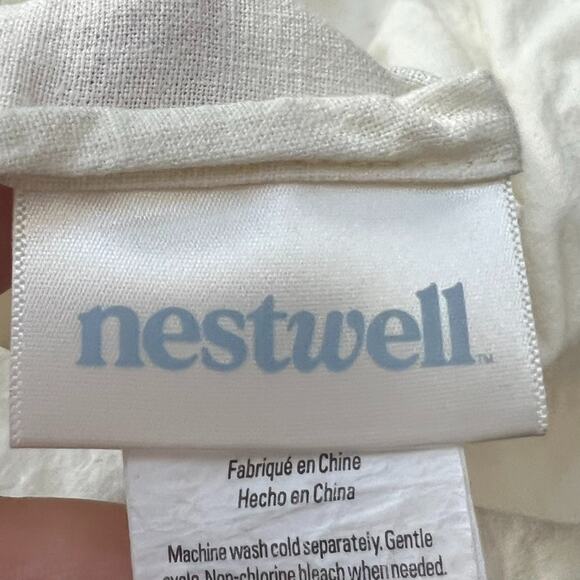 Nestwell Shower Curtain 97 x 67.5" Hemp Cotton Blend Cream Solid - Picture 5 of 9